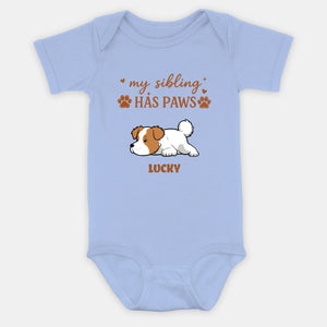 My Sibling Has Paws Baby Onesie – Cute Personalized Dog Lover Outfit for Baby - 89Prints