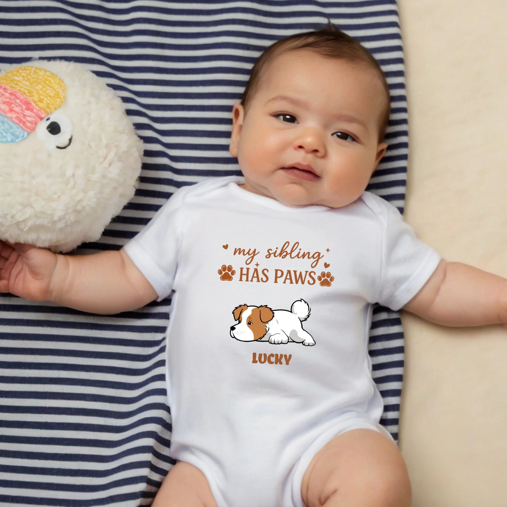 My Sibling Has Paws Baby Onesie – Cute Personalized Dog Lover Outfit for Baby - 89Prints