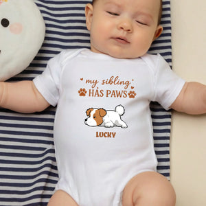 My Sibling Has Paws Baby Onesie – Cute Personalized Dog Lover Outfit for Baby - 89Prints