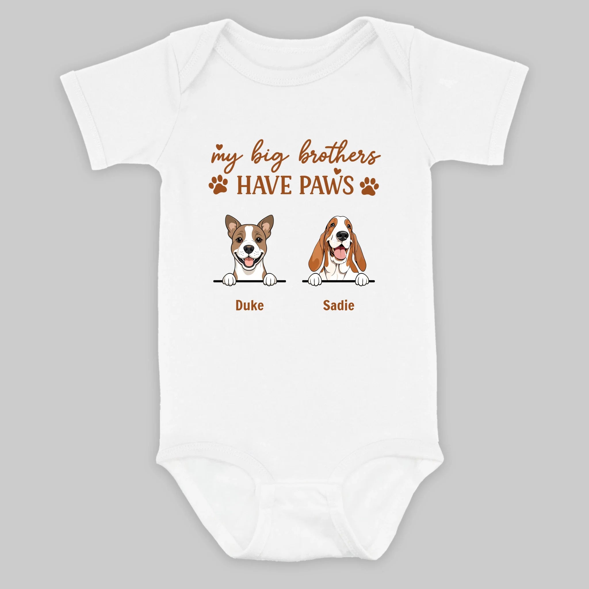 Custom Dog Baby Onesie – My Big Brothers Have Paws Quote - 89Prints