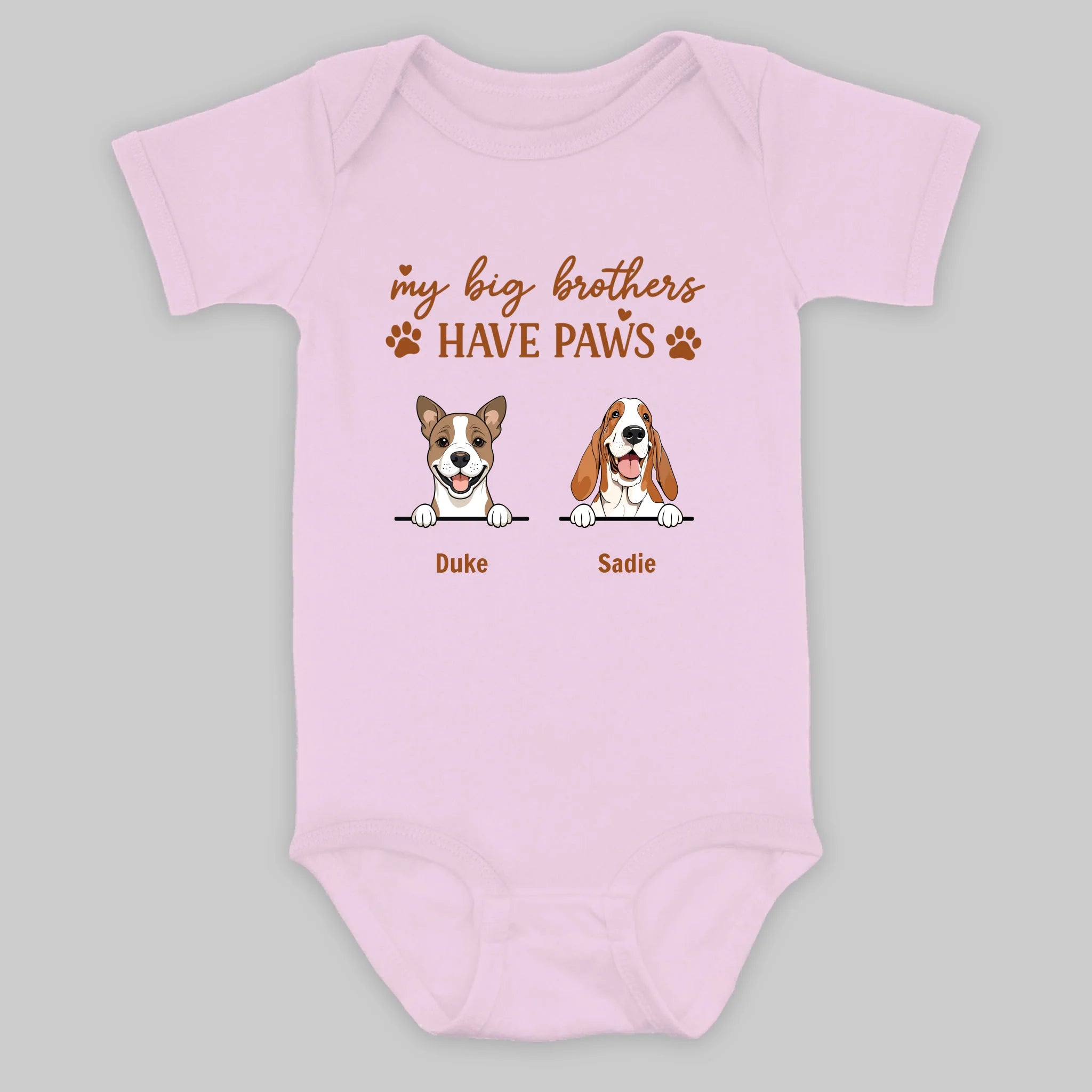 Custom Dog Baby Onesie – My Big Brothers Have Paws Quote - 89Prints