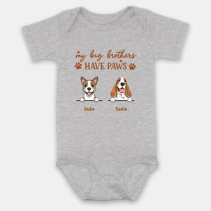 Custom Dog Baby Onesie – My Big Brothers Have Paws Quote - 89Prints