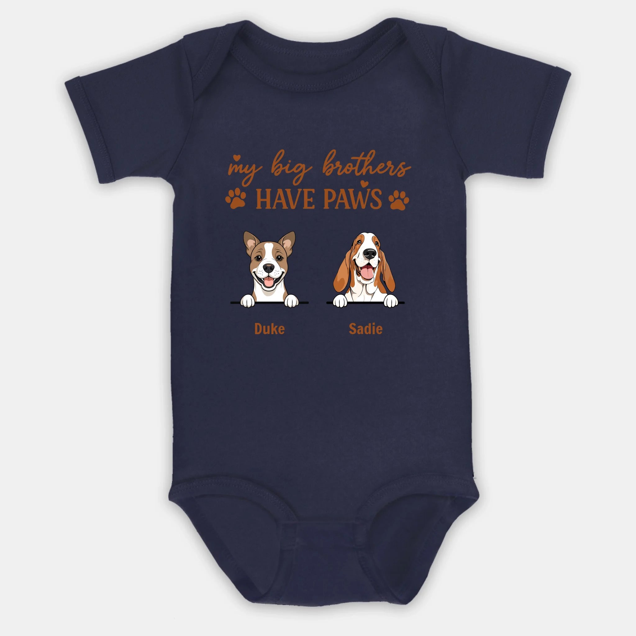 Custom Dog Baby Onesie – My Big Brothers Have Paws Quote - 89Prints