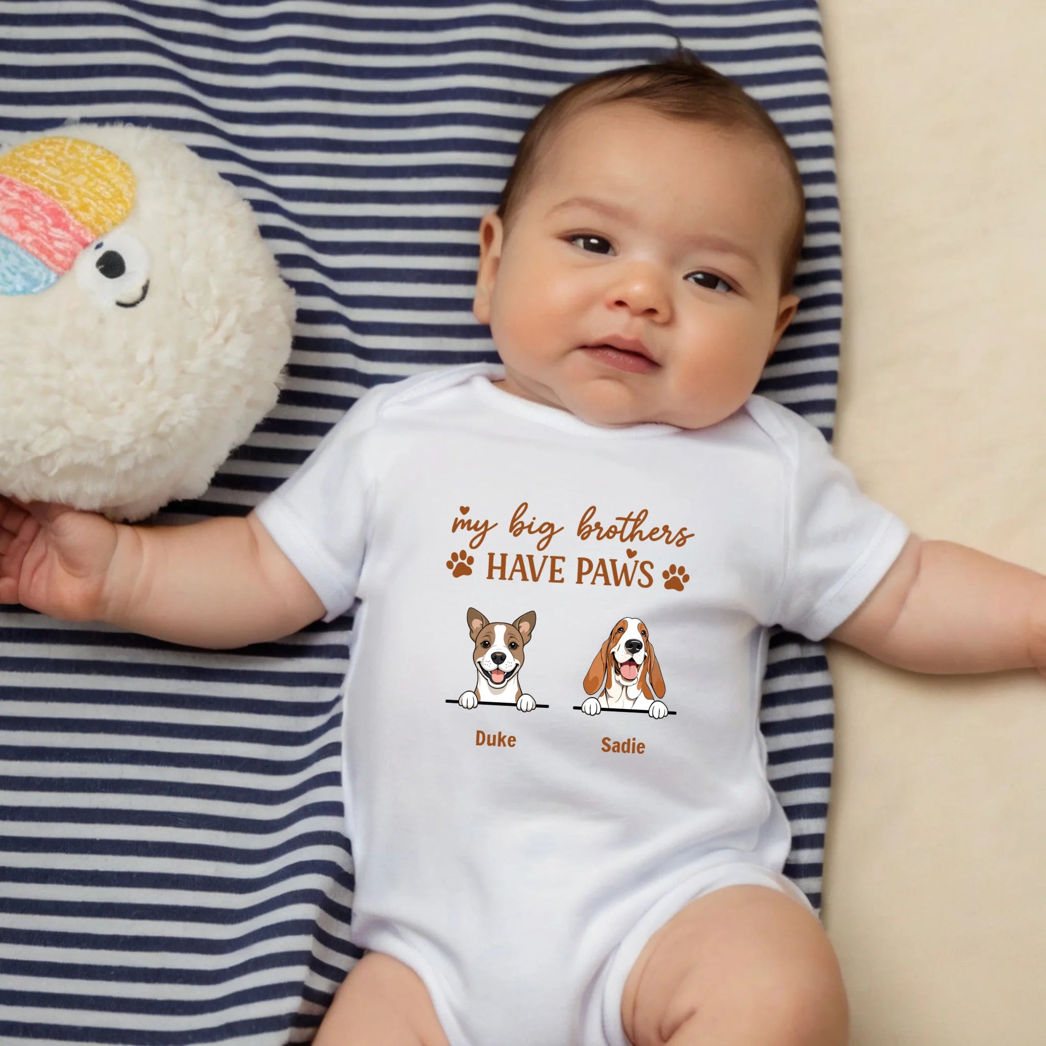 Custom Dog Baby Onesie – My Big Brothers Have Paws Quote - 89Prints