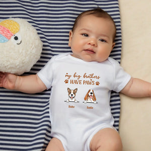 Custom Dog Baby Onesie – My Big Brothers Have Paws Quote - 89Prints