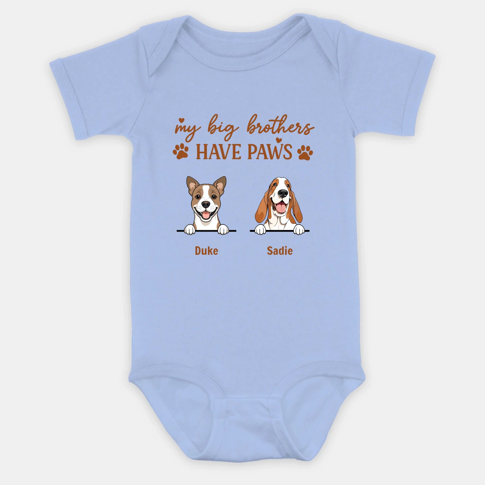 Custom Dog Baby Onesie – My Big Brothers Have Paws Quote - 89Prints