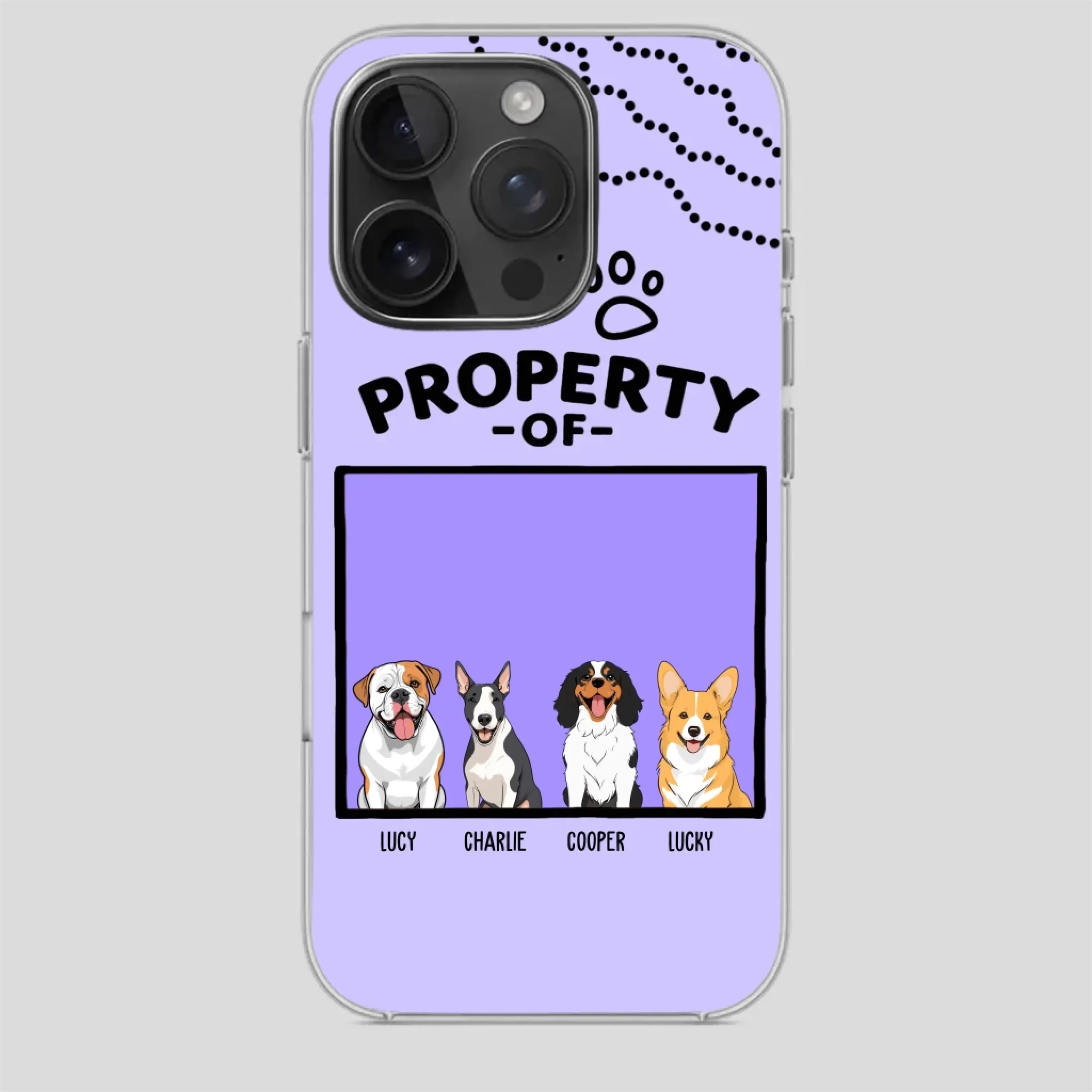 Funny Dog Phone Case – “Property Of” Design with Pet Name - 89Prints