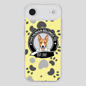 Bold “This Human Belongs To” Dog Phone Case – Custom Pet Art & Year | Statement Design - 89Prints