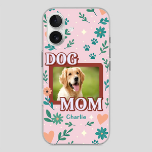 Personalized Dog Mom Phone Case – Custom Pet Name & Photo | Cute Floral Design - 89Prints