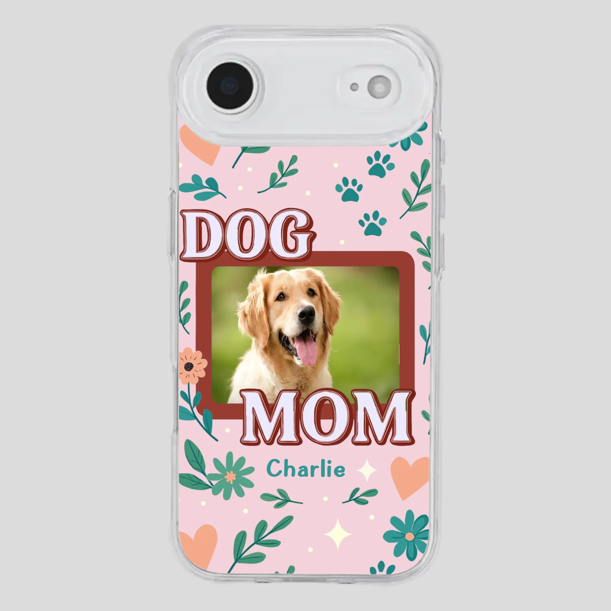 Personalized Dog Mom Phone Case – Custom Pet Name & Photo | Cute Floral Design - 89Prints