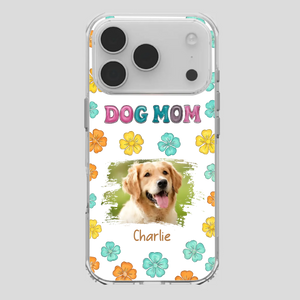 Dog Mom Phone Case – Custom Pet Name & Photo | Sweet Floral Design - 89Prints
