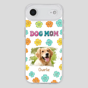 Dog Mom Phone Case – Custom Pet Name & Photo | Sweet Floral Design - 89Prints