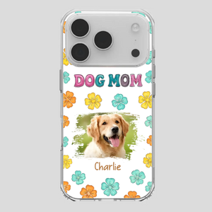 Dog Mom Phone Case – Custom Pet Name & Photo | Sweet Floral Design - 89Prints