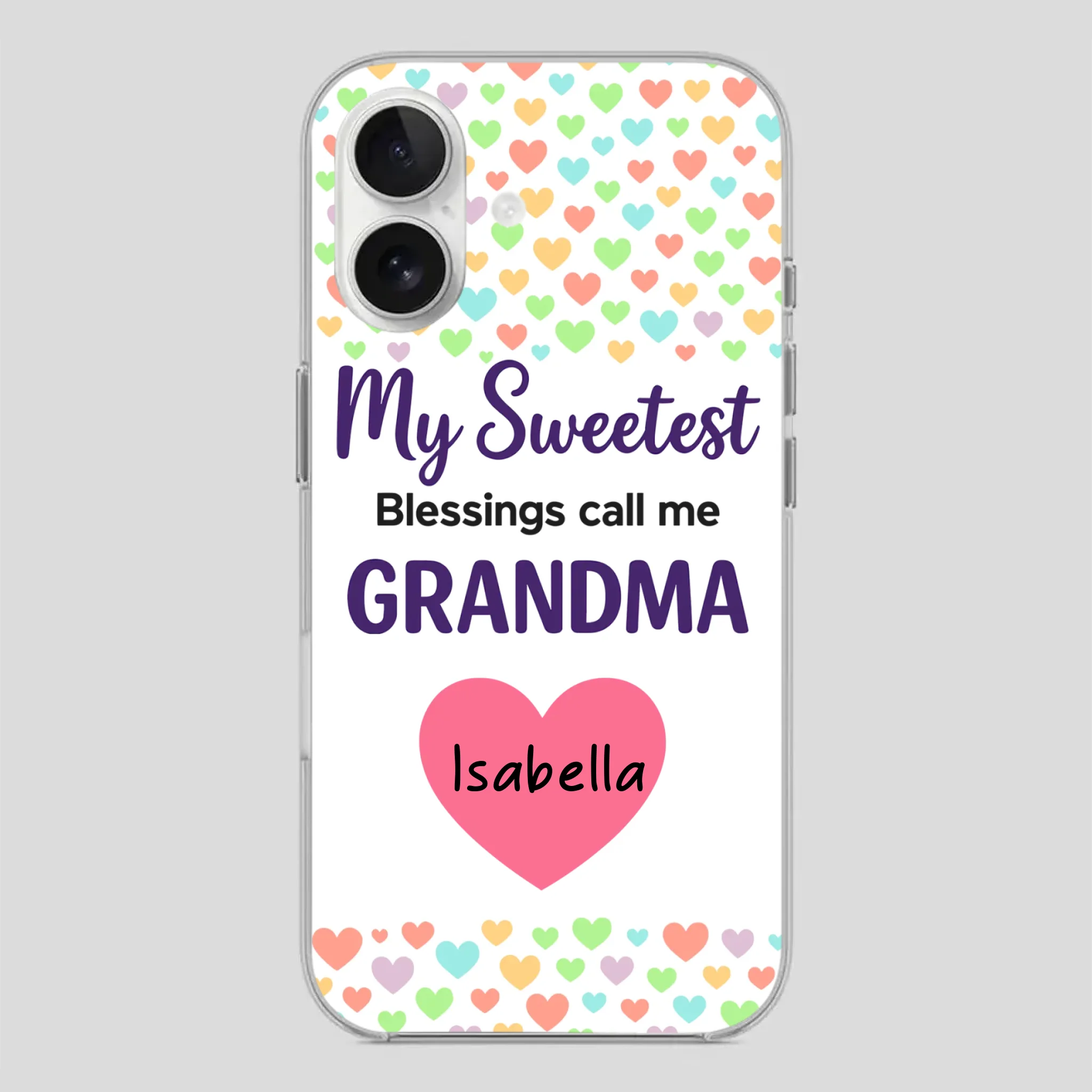 Personalized Heart Phone Case - My Sweetest Blessings Call Me Grandma - 89Prints