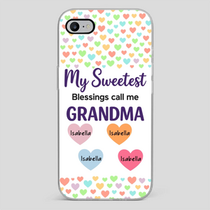 Personalized Heart Phone Case - My Sweetest Blessings Call Me Grandma - 89Prints