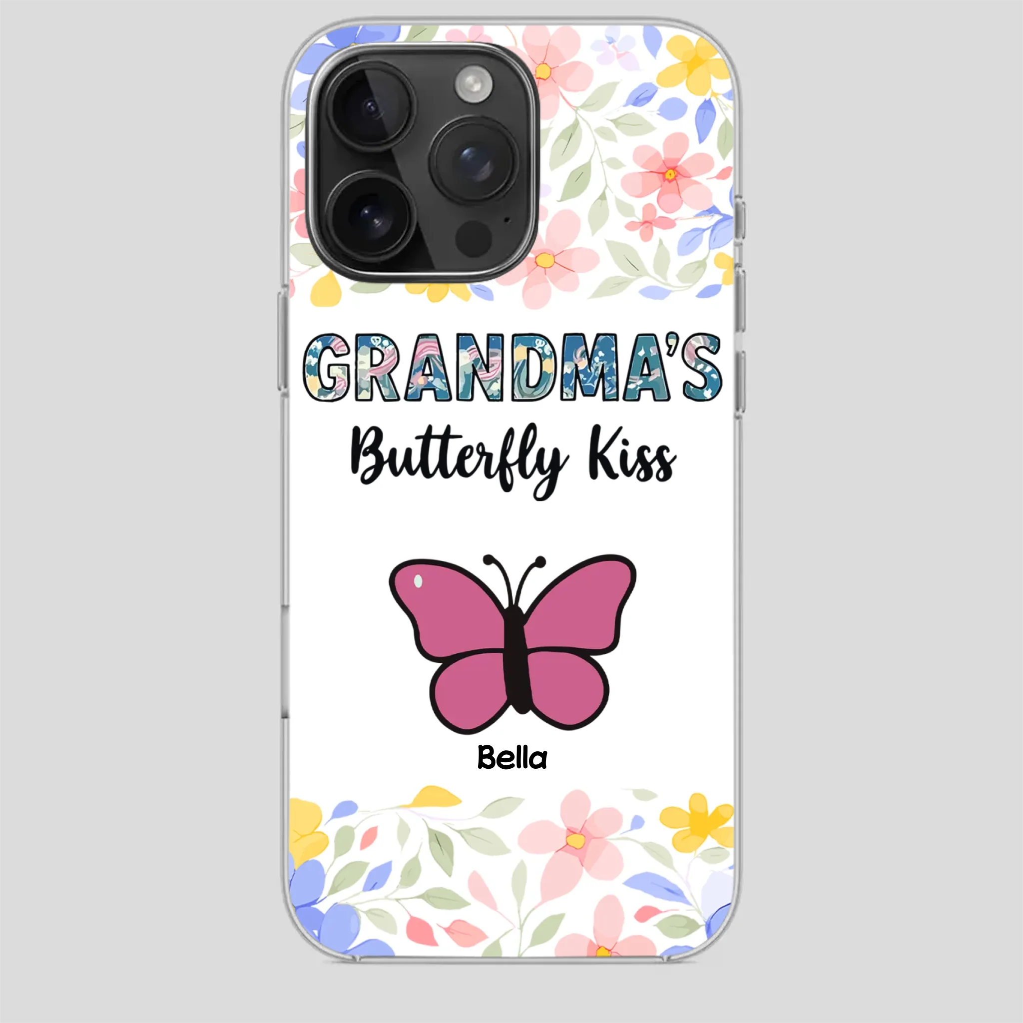 Grandma’s Butterfly Kiss Phone Case – Sweet Personalized Gift for Grandma - 89Prints