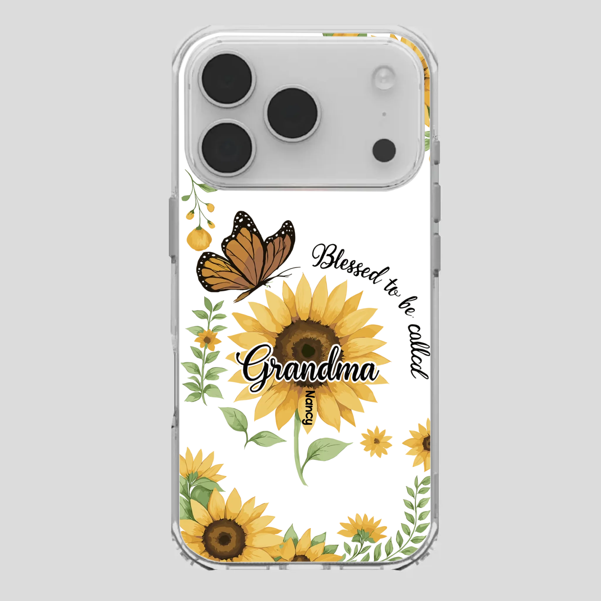 Sunflower Phone Case – Personalized Name Floral Design - 89Prints