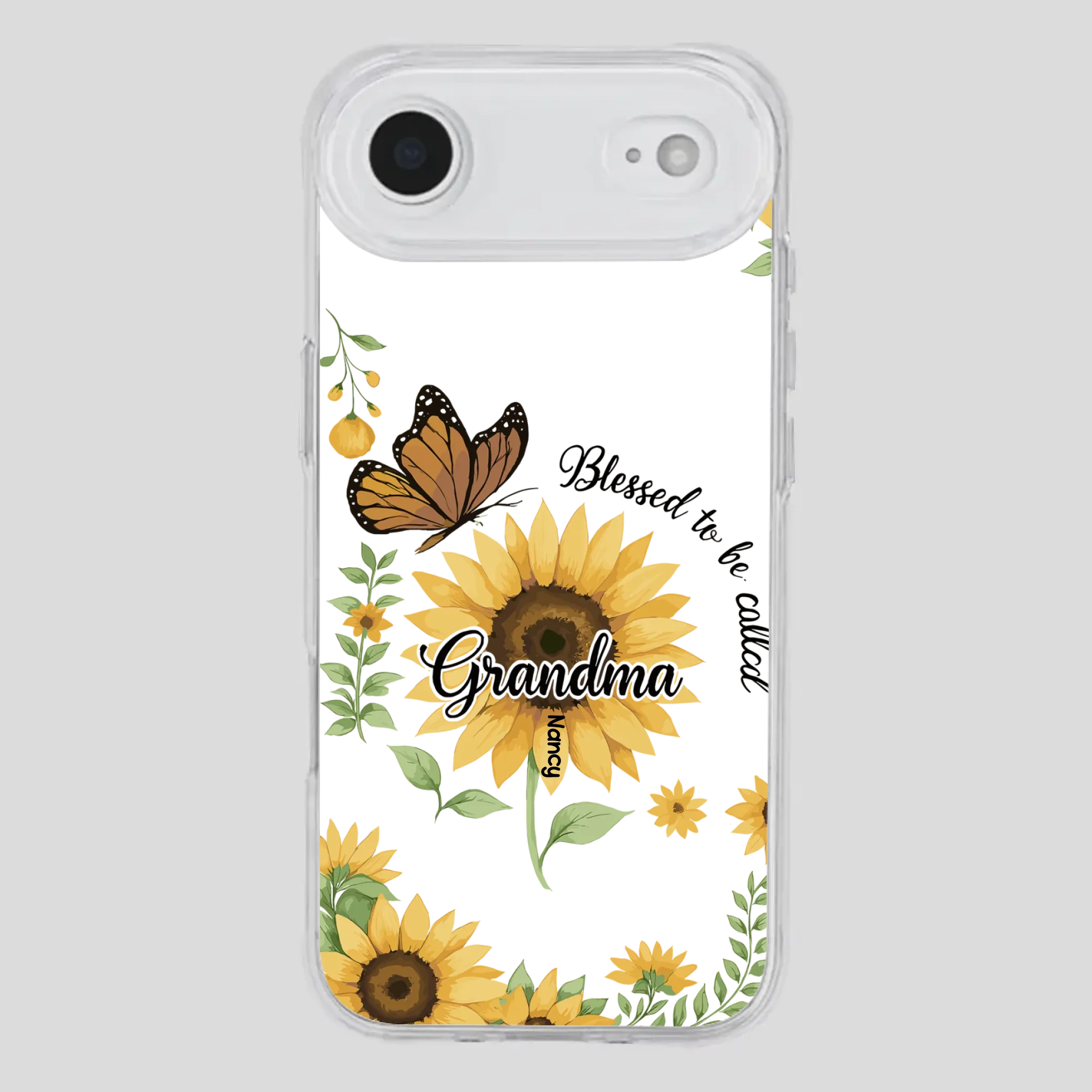 Sunflower Phone Case – Personalized Name Floral Design - 89Prints
