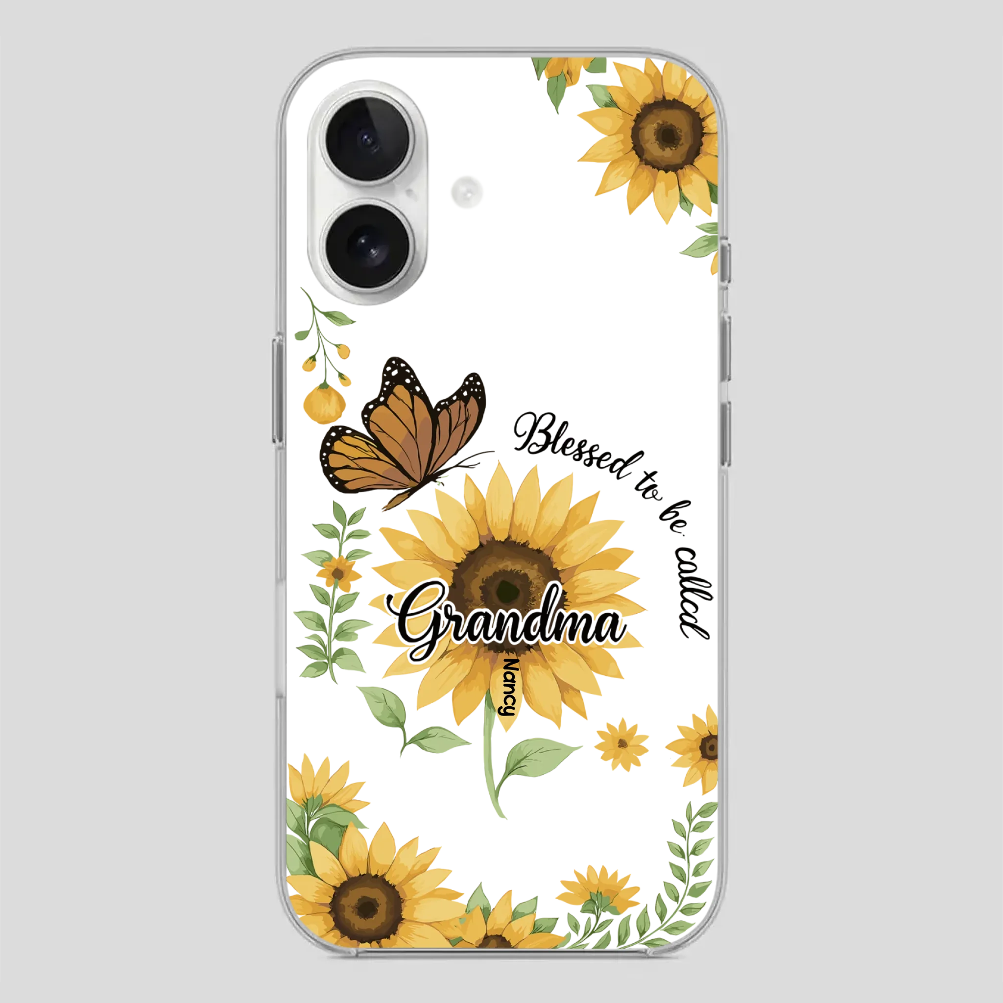 Sunflower Phone Case – Personalized Name Floral Design - 89Prints