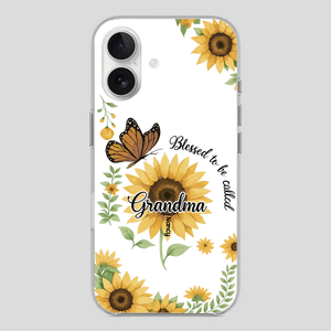 Sunflower Phone Case – Personalized Name Floral Design - 89Prints