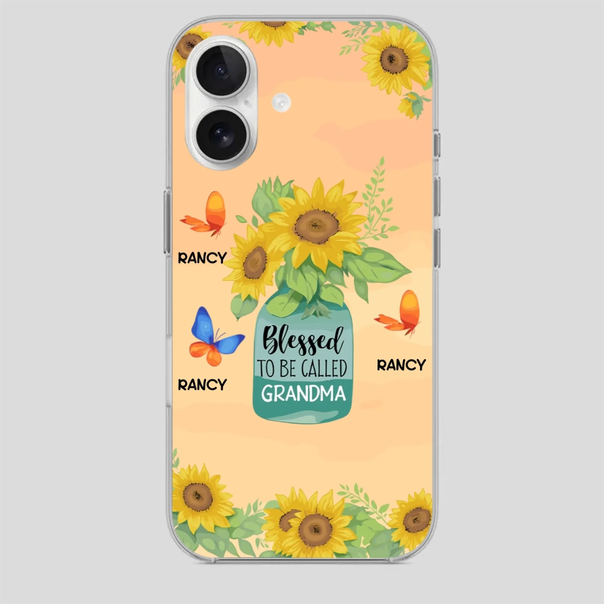 Blessed to Be Called Grandma – Sunflower and Butterfly Phone Case - 89Prints