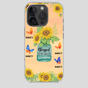 Blessed to Be Called Grandma – Sunflower and Butterfly Phone Case - 89Prints