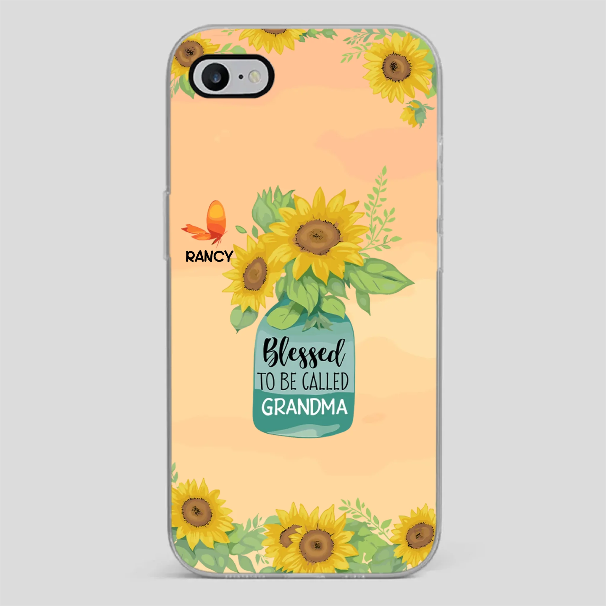 Blessed to Be Called Grandma – Sunflower and Butterfly Phone Case - 89Prints