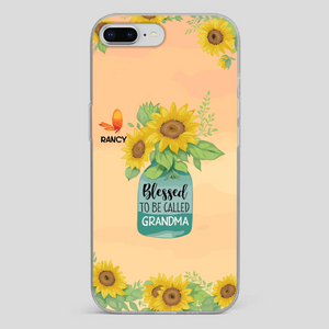 Blessed to Be Called Grandma – Sunflower and Butterfly Phone Case - 89Prints