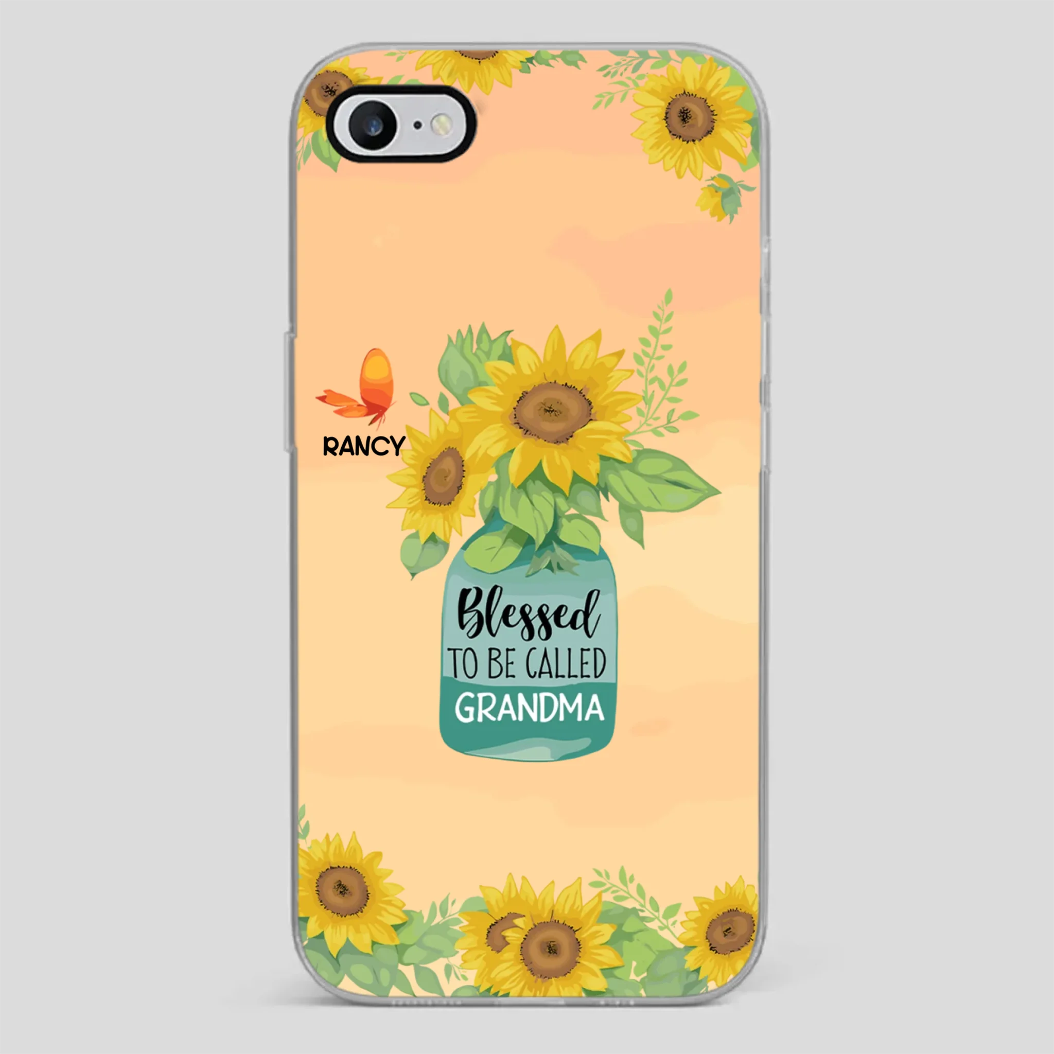Blessed to Be Called Grandma – Sunflower and Butterfly Phone Case - 89Prints