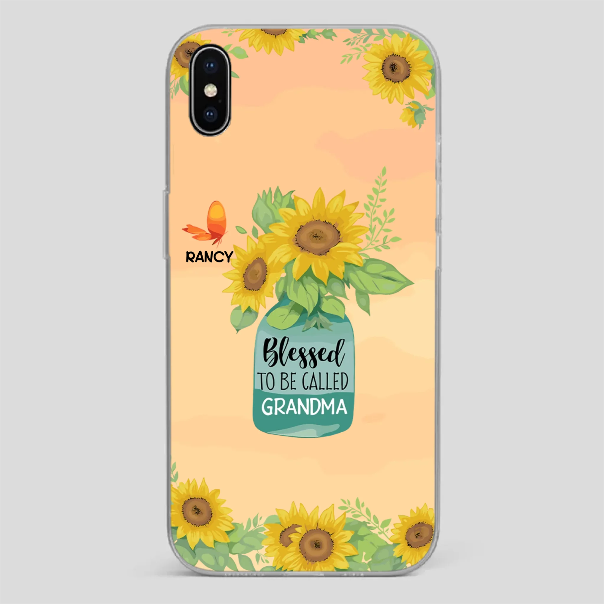 Blessed to Be Called Grandma – Sunflower and Butterfly Phone Case - 89Prints