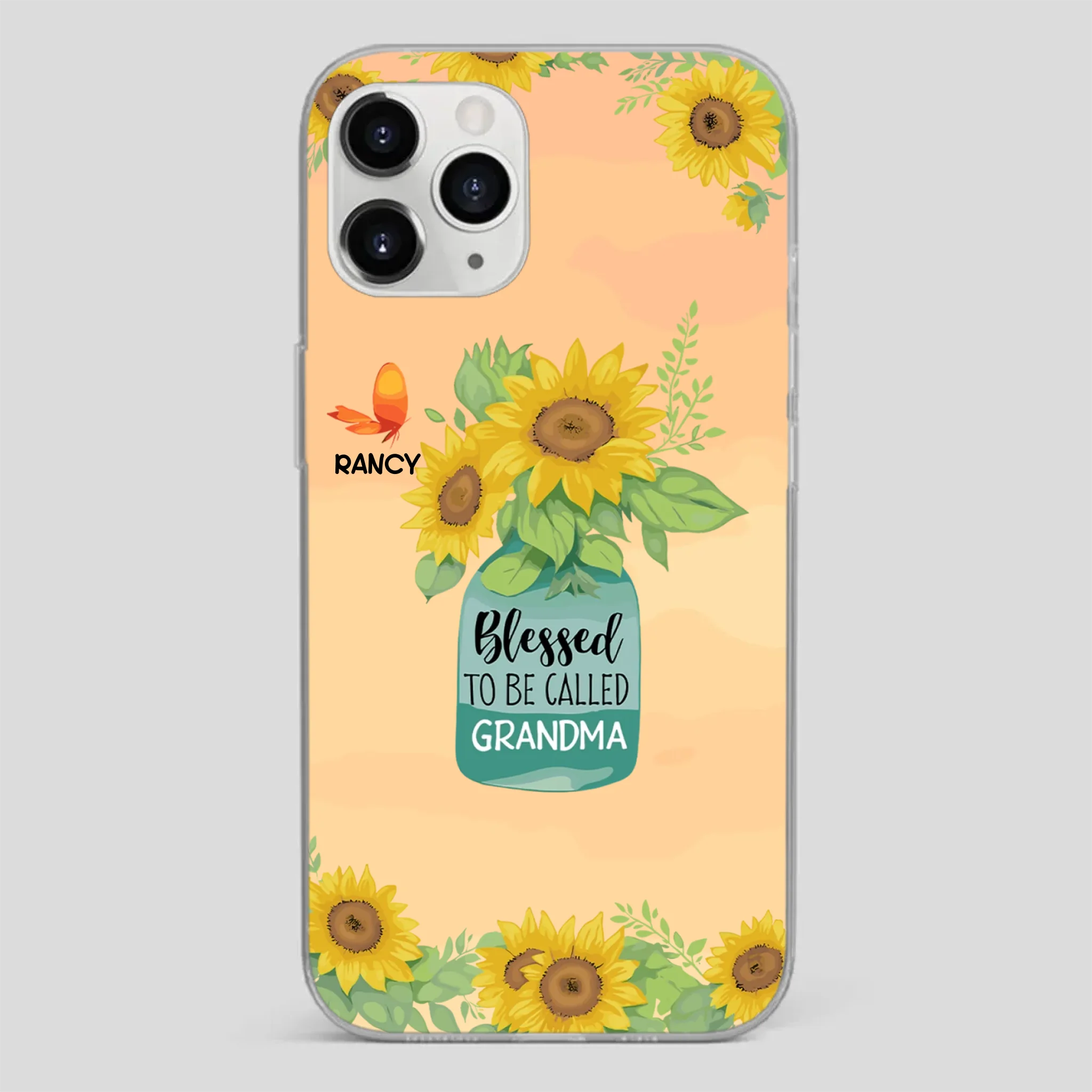 Blessed to Be Called Grandma – Sunflower and Butterfly Phone Case - 89Prints