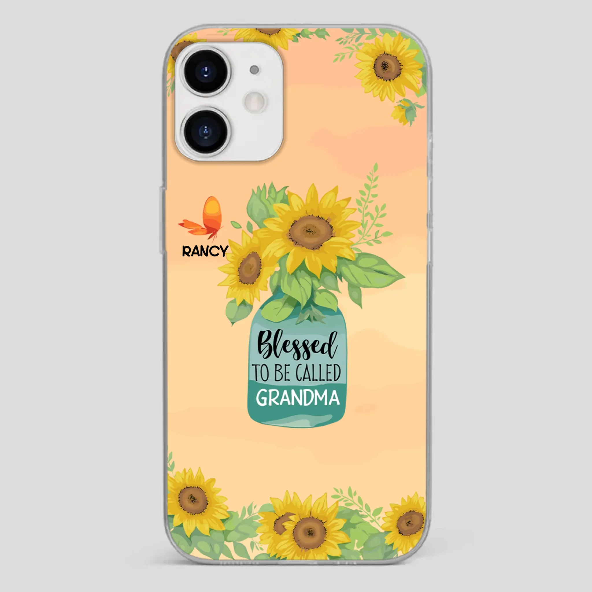 Blessed to Be Called Grandma – Sunflower and Butterfly Phone Case - 89Prints