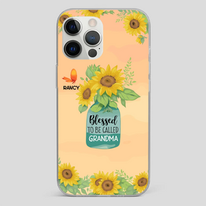 Blessed to Be Called Grandma – Sunflower and Butterfly Phone Case - 89Prints