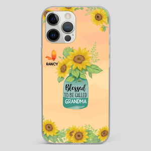 Blessed to Be Called Grandma – Sunflower and Butterfly Phone Case - 89Prints