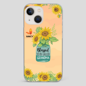 Blessed to Be Called Grandma – Sunflower and Butterfly Phone Case - 89Prints