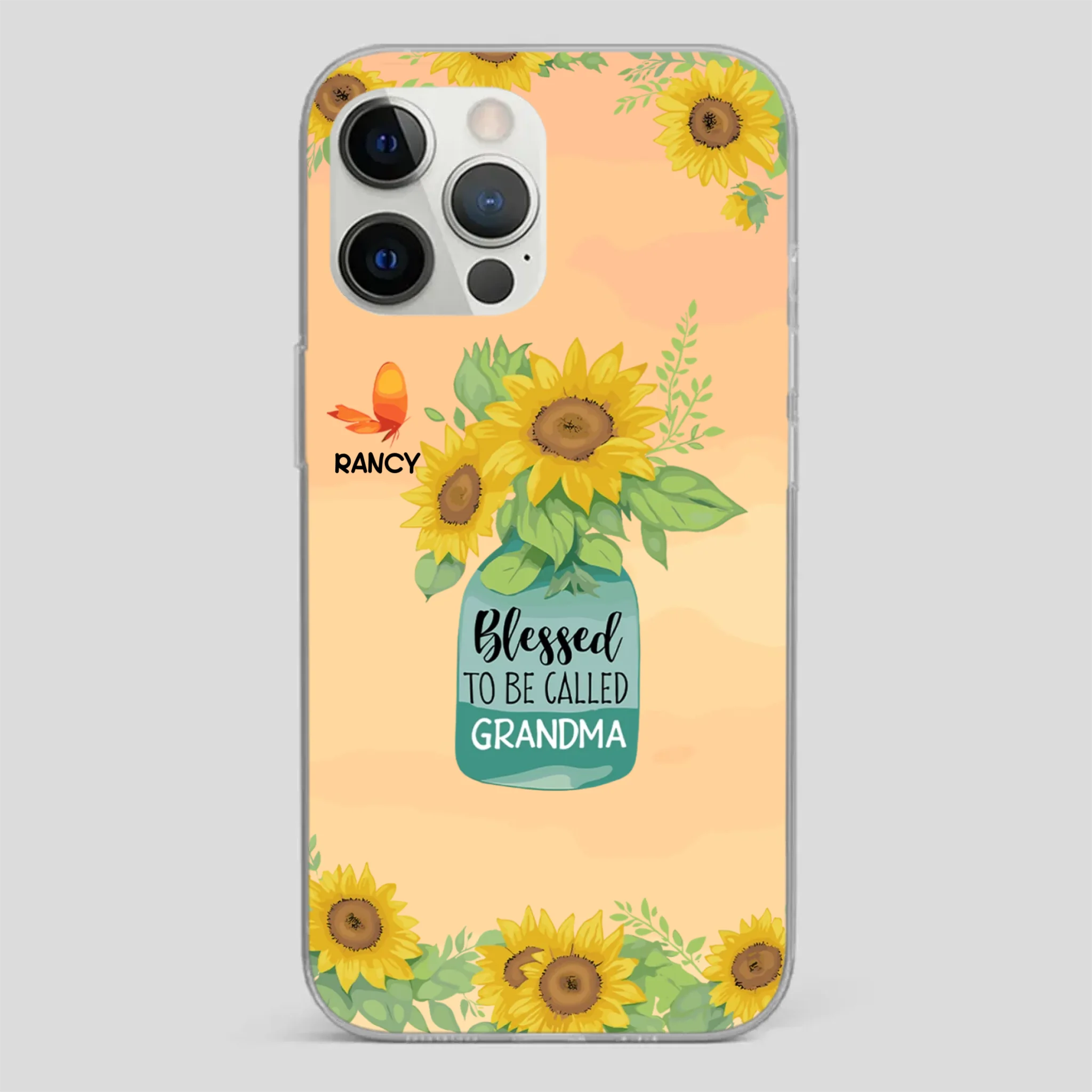 Blessed to Be Called Grandma – Sunflower and Butterfly Phone Case - 89Prints