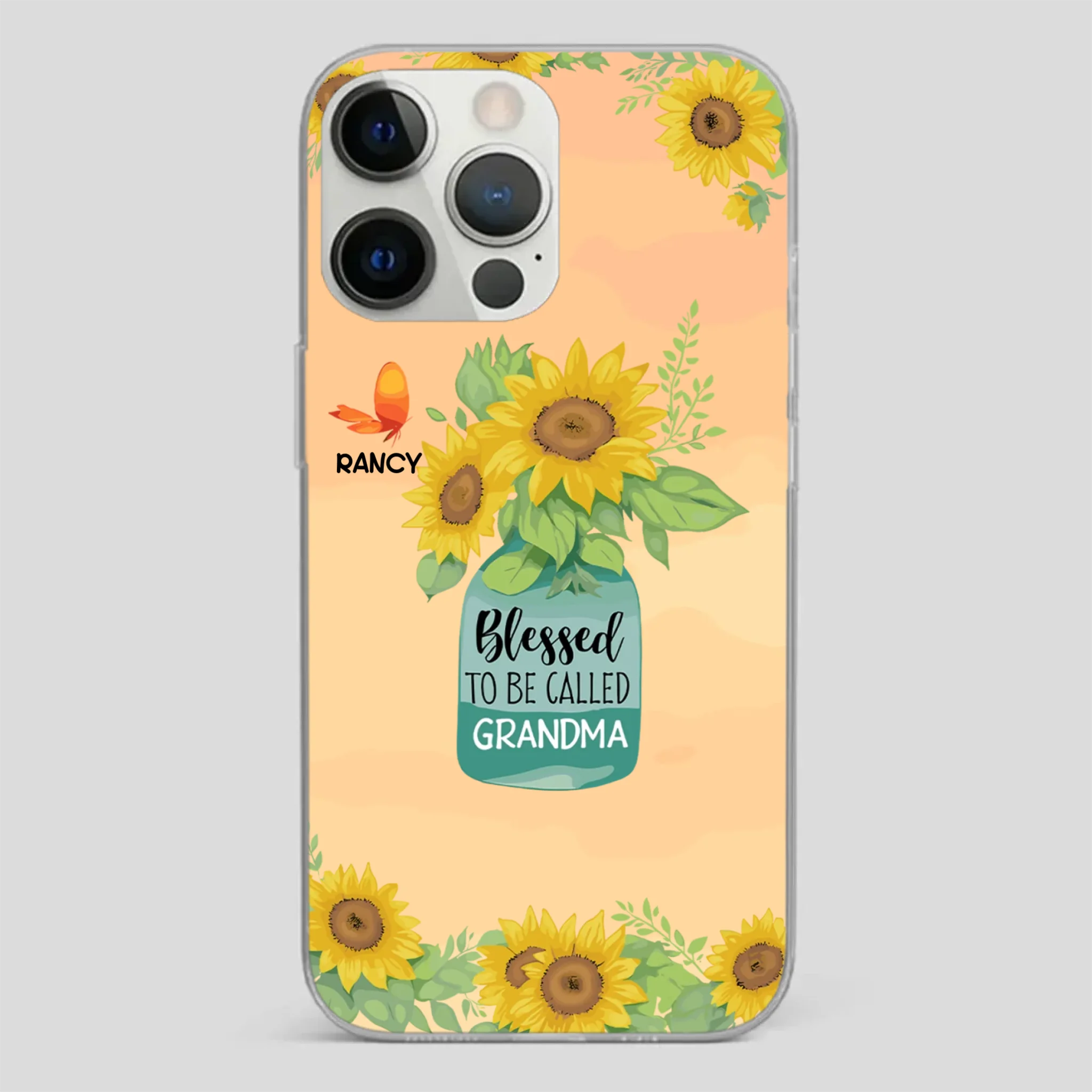 Blessed to Be Called Grandma – Sunflower and Butterfly Phone Case - 89Prints
