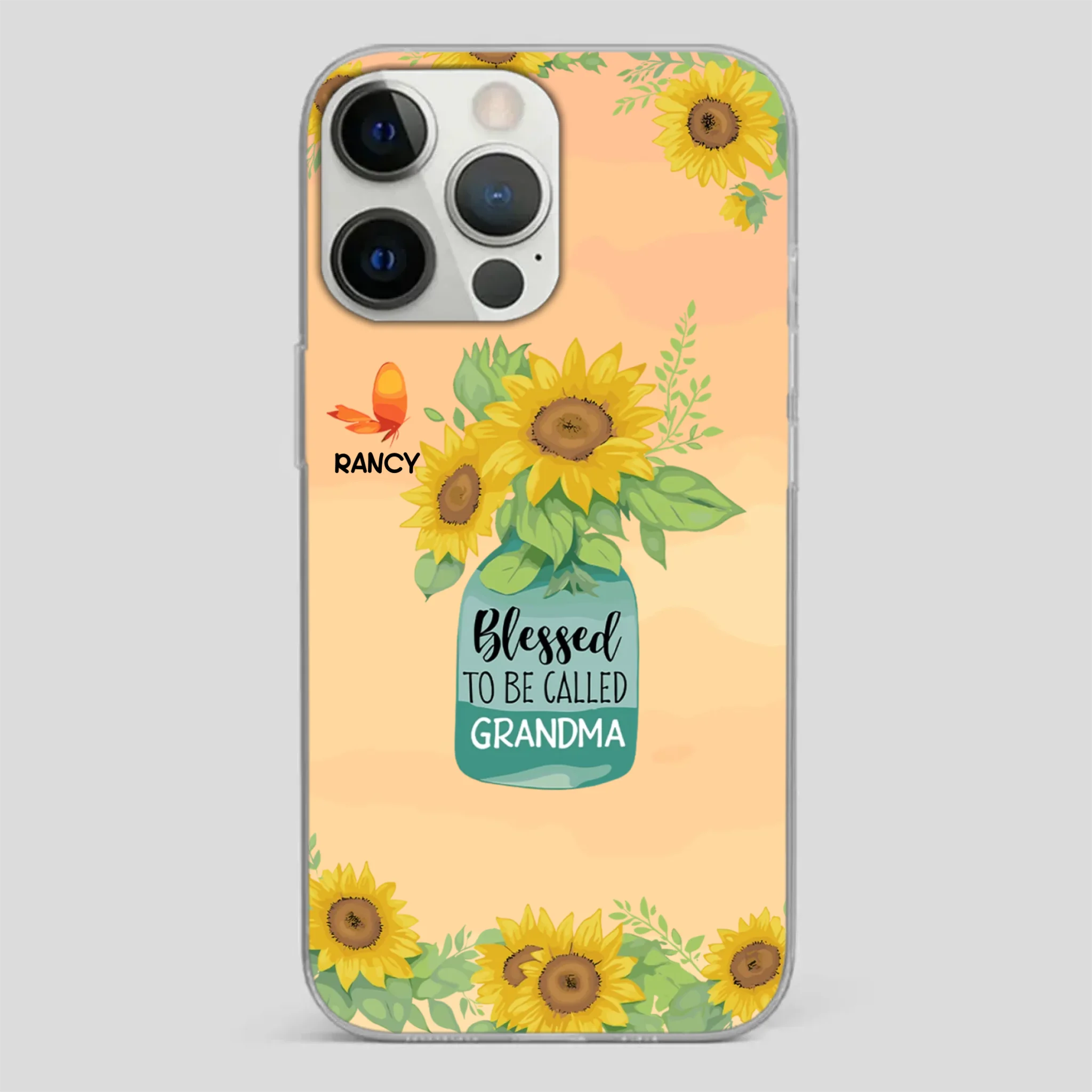 Blessed to Be Called Grandma – Sunflower and Butterfly Phone Case - 89Prints