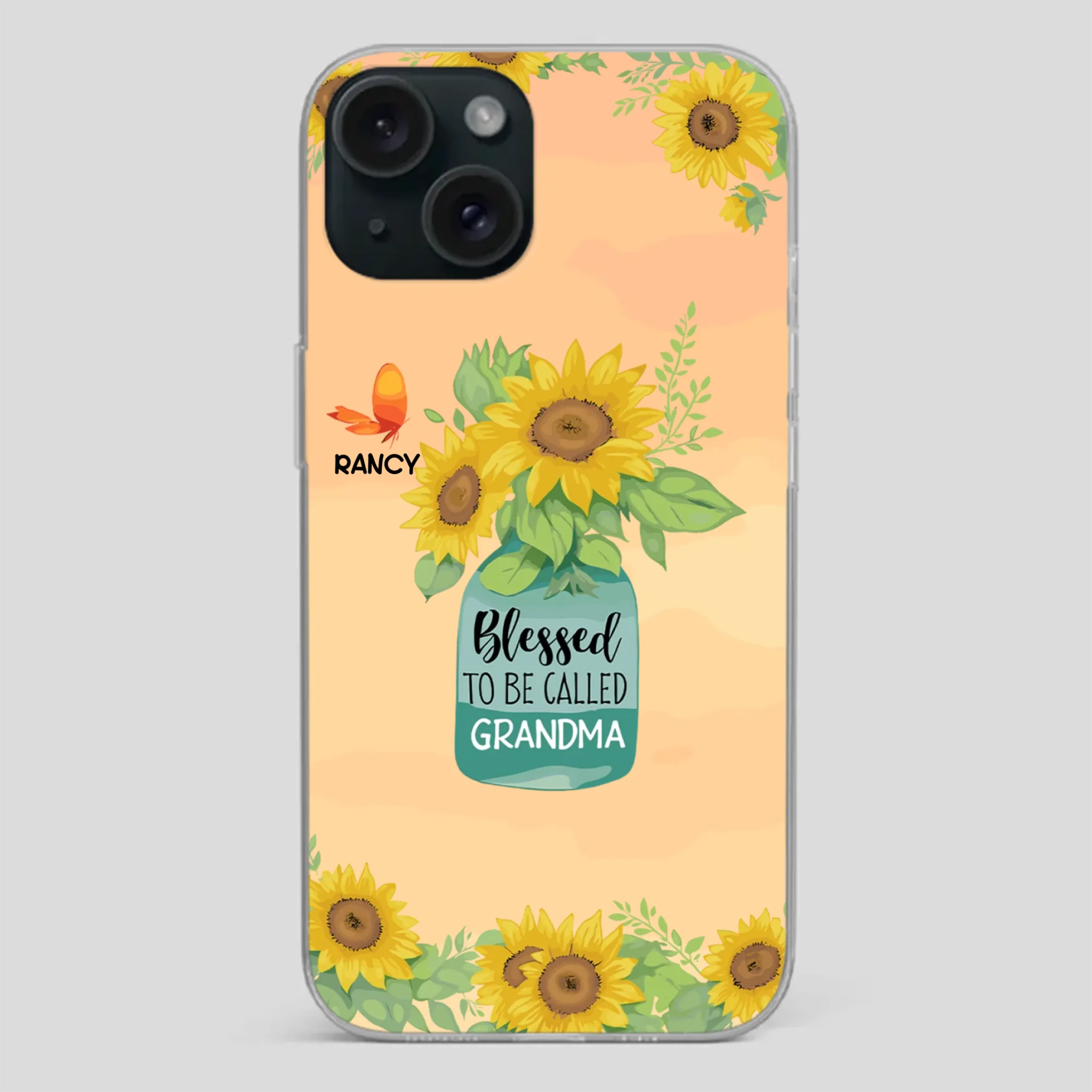Blessed to Be Called Grandma – Sunflower and Butterfly Phone Case - 89Prints