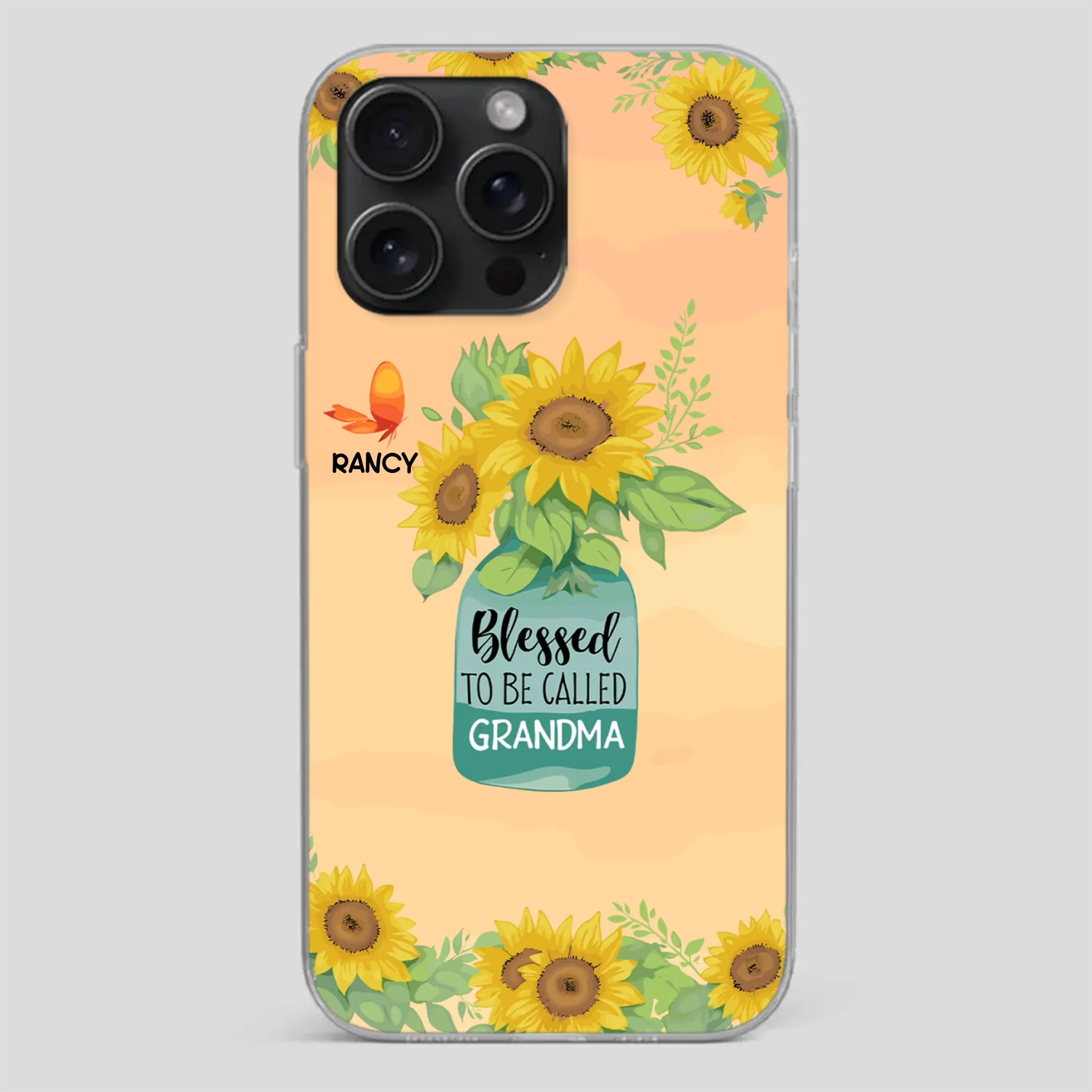 Blessed to Be Called Grandma – Sunflower and Butterfly Phone Case - 89Prints