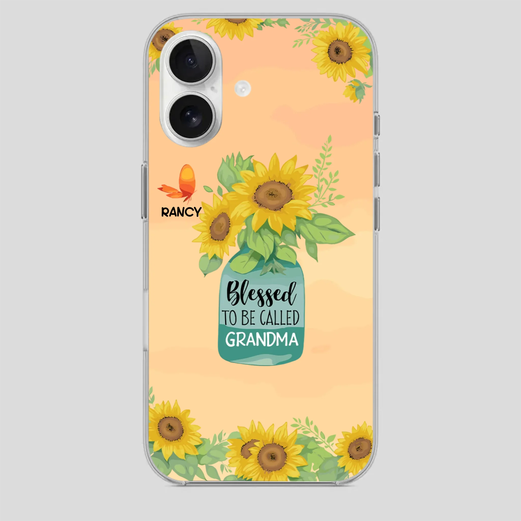 Blessed to Be Called Grandma – Sunflower and Butterfly Phone Case - 89Prints