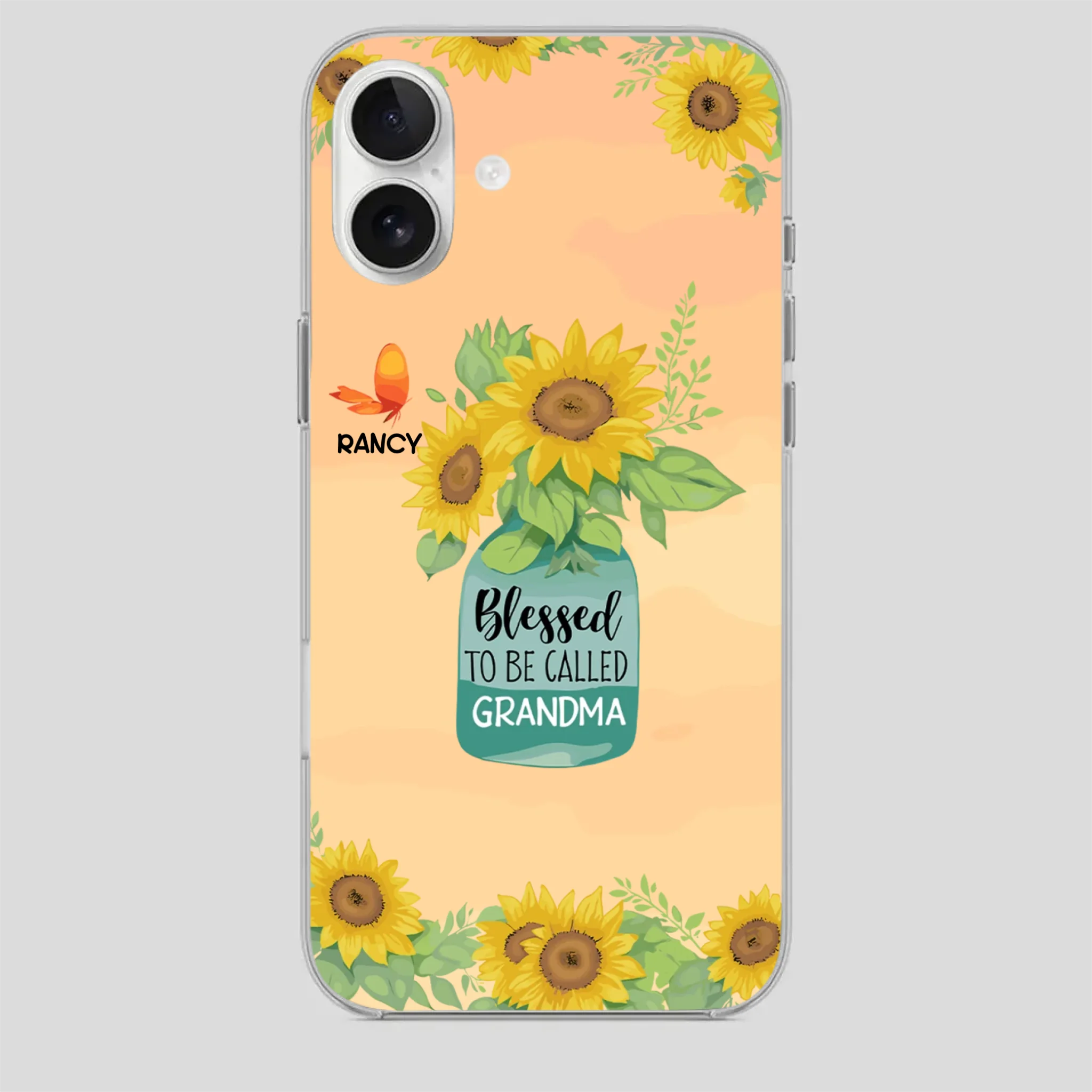 Blessed to Be Called Grandma – Sunflower and Butterfly Phone Case - 89Prints