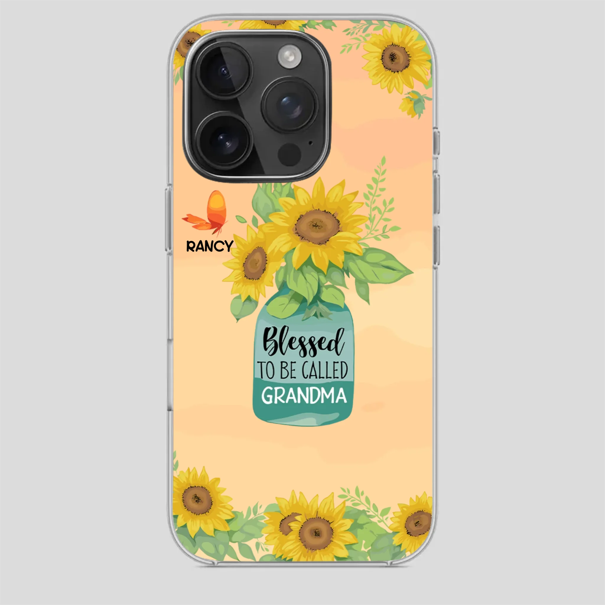 Blessed to Be Called Grandma – Sunflower and Butterfly Phone Case - 89Prints