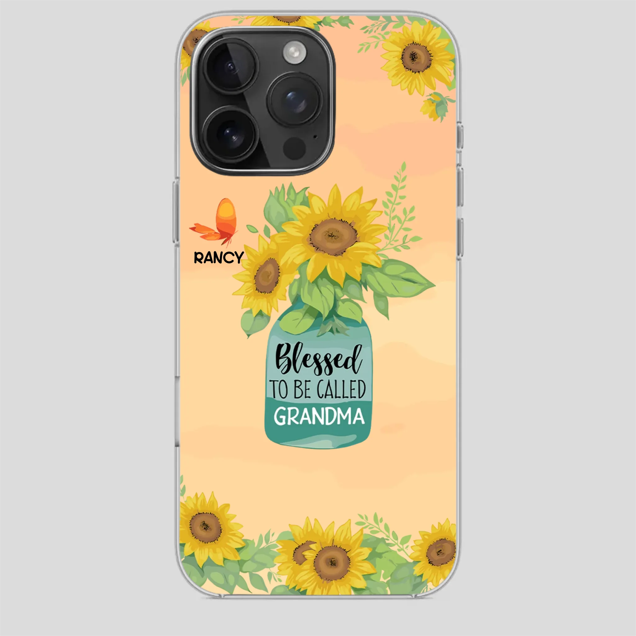 Blessed to Be Called Grandma – Sunflower and Butterfly Phone Case - 89Prints