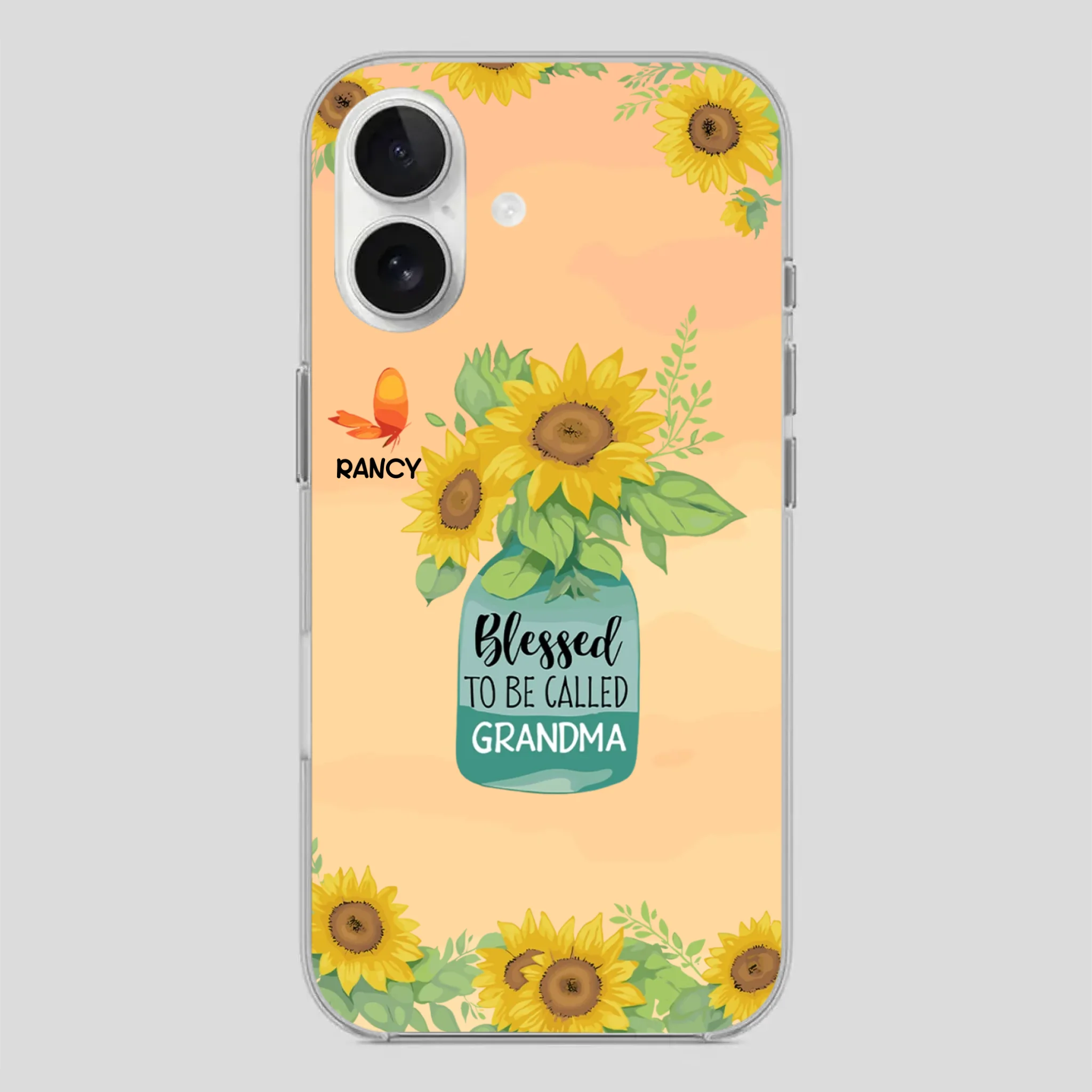 Blessed to Be Called Grandma – Sunflower and Butterfly Phone Case - 89Prints