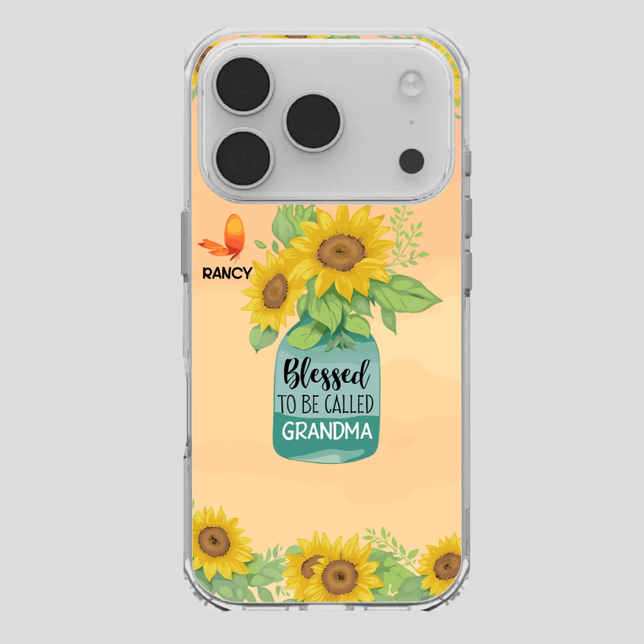 Blessed to Be Called Grandma – Sunflower and Butterfly Phone Case - 89Prints
