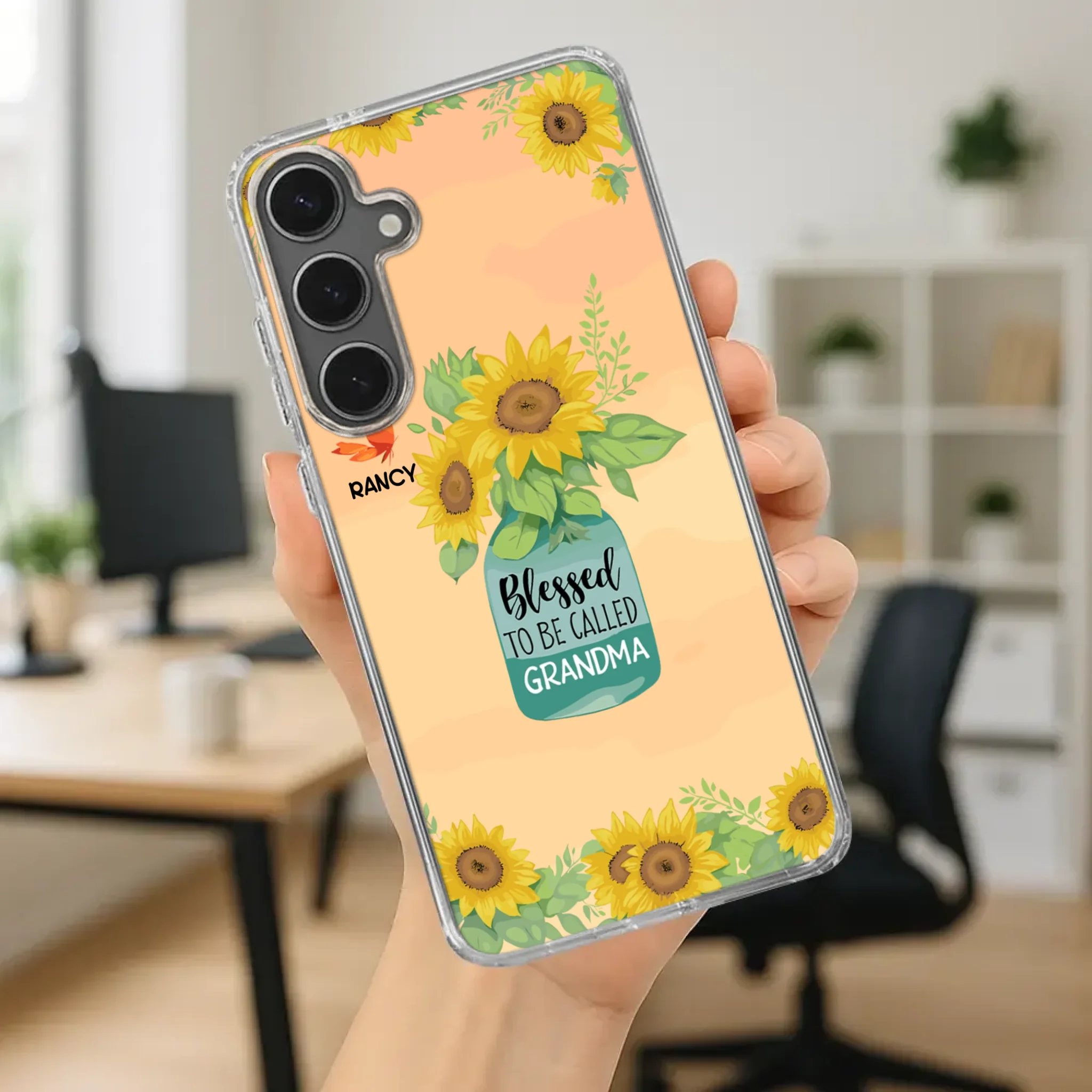 Blessed to Be Called Grandma – Sunflower and Butterfly Phone Case - 89Prints