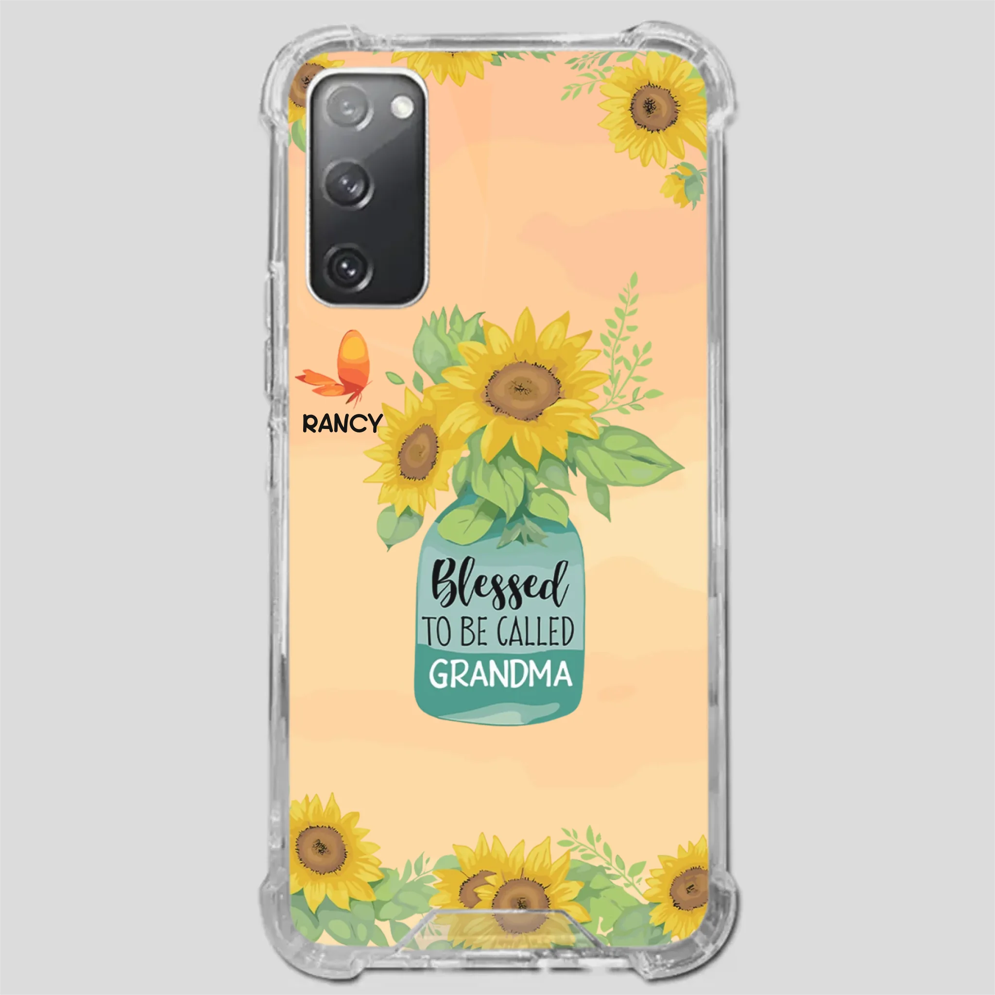 Blessed to Be Called Grandma – Sunflower and Butterfly Phone Case - 89Prints