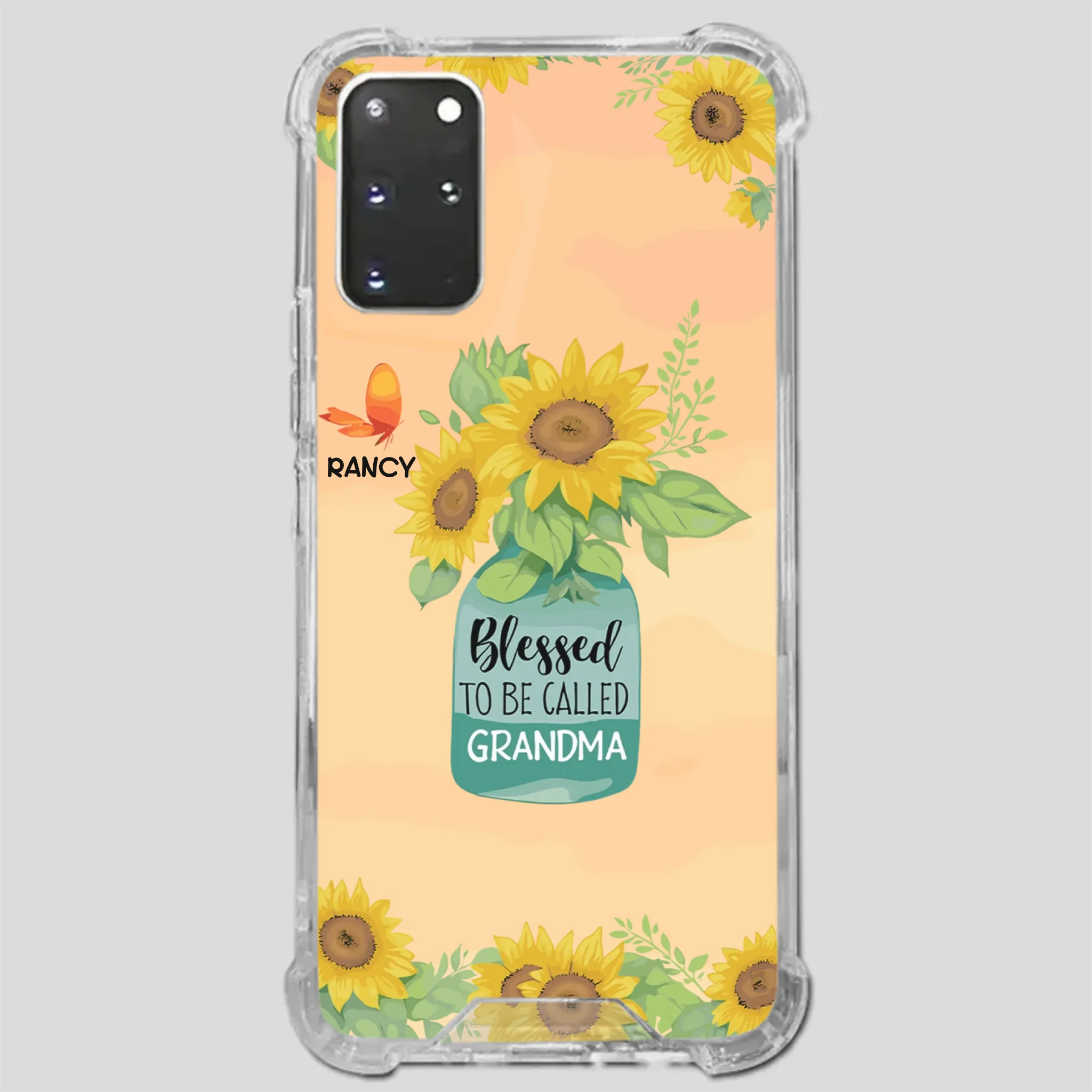 Blessed to Be Called Grandma – Sunflower and Butterfly Phone Case - 89Prints