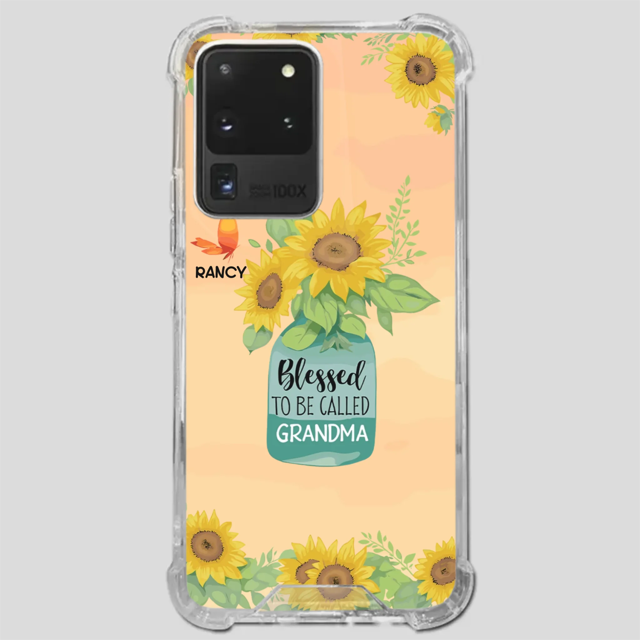 Blessed to Be Called Grandma – Sunflower and Butterfly Phone Case - 89Prints